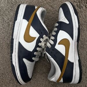 Nike White and Gold Sneakers with Navy Accents